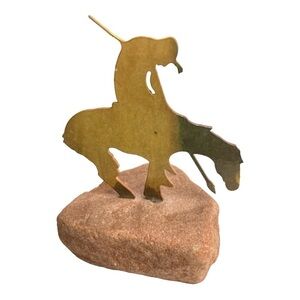 End of Trail CHIEF JOSEPH
Metal Lazart Native Horse 4" Mini Sculpture Stone